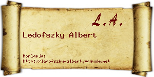 Ledofszky Albert névjegykártya