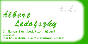 albert ledofszky business card